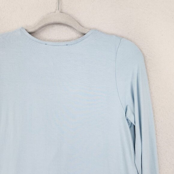 Karen Kane Shirt Womens Blue Extra Small Draped Ruffle Long Sleeve Tunic NEW - Picture 11 of 11